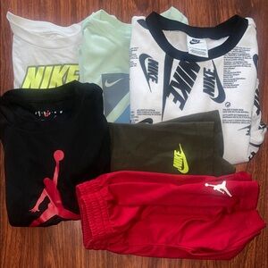 Nike Kids Multi-Pack Tee and Shorts - White, Black, Red, Olive, Mint